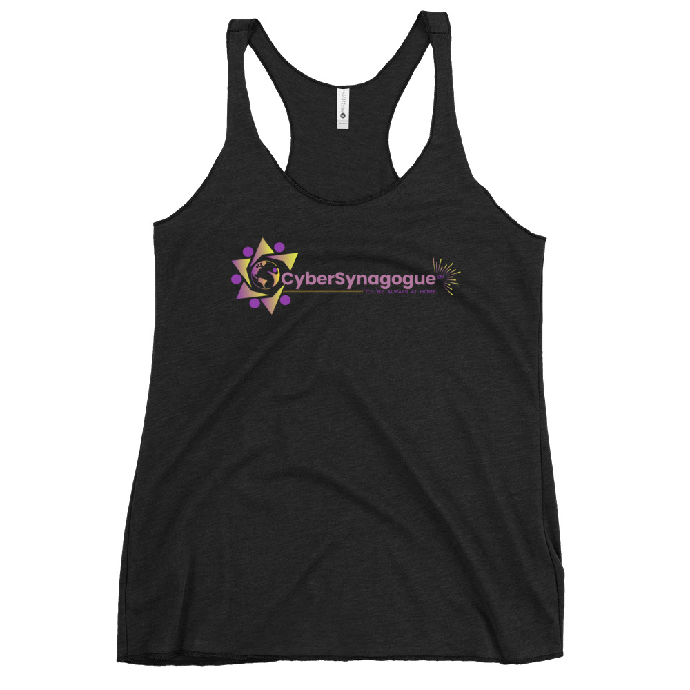 Womens racerback tank top vintage black front
